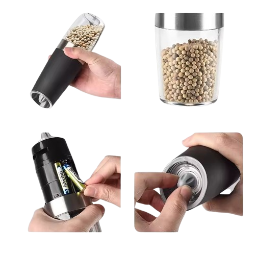 Electric Gravity Salt and Pepper Grinder Set