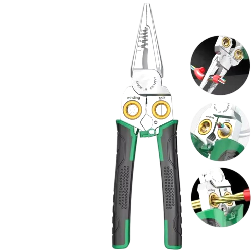 Technical specifications for 8-in-1 wire stripper multi-tool pliers